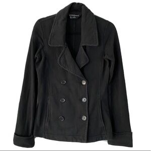 Norma Kamali Women’s Black Stretch Blazer Button Front Pockets Size Smal…